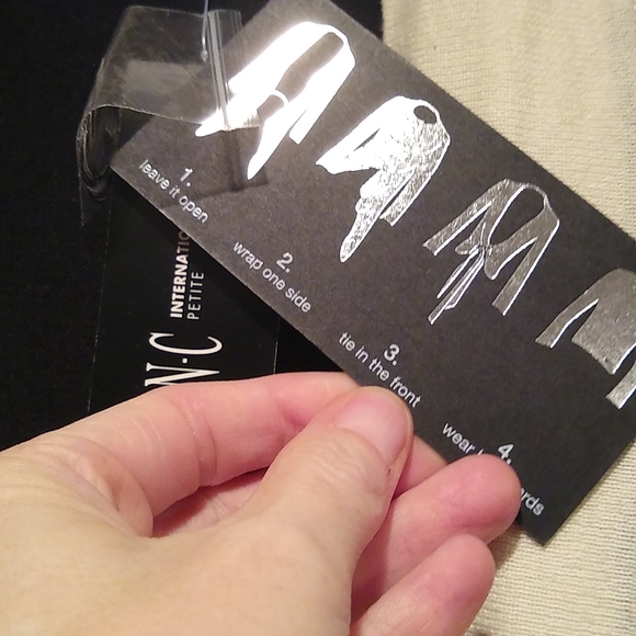 INC sweater wrap, black and white, nwt - Picture 4 of 5